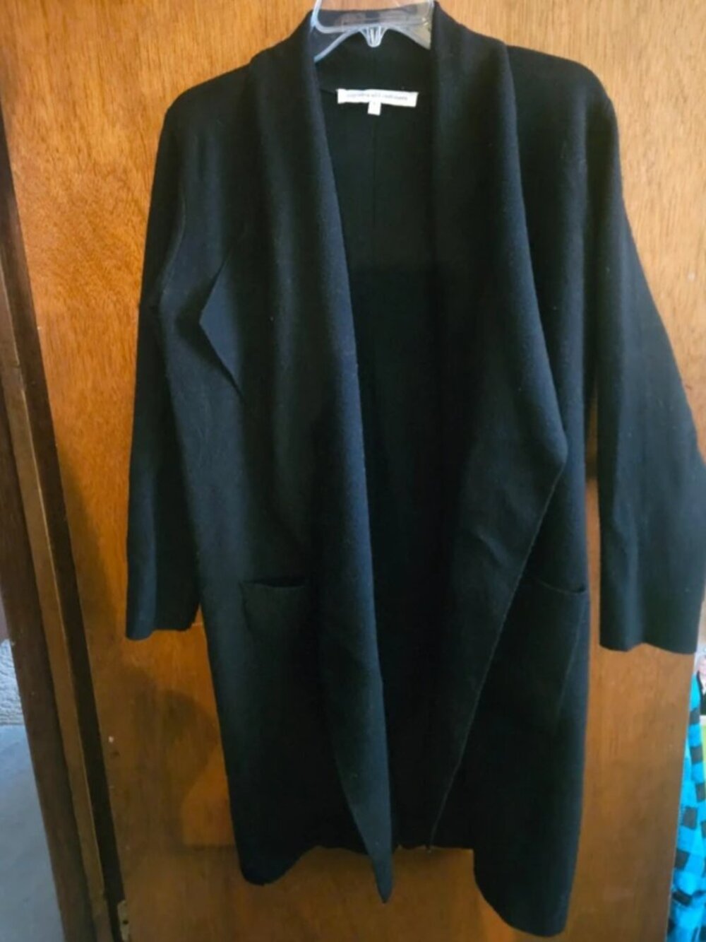 Cupcakes and Cashmere Black Open-Front Long Duster Cardigan Sweater - Large